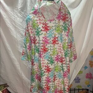 Colorful Tree Patterned Dress size large.  Worn once.